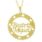 Gargantilha Pingente Mandala Manuscrito Beatriz Miguel Banho Ouro Amarelo 18 K - 1061279