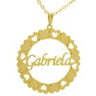 Gargantilha Pingente Mandala Manuscrito GABRIELA Banho Ouro 18 K - 1060077