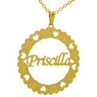 Gargantilha Pingente Mandala Manuscrito PRISCILLA Banho Ouro 18 K 1060110