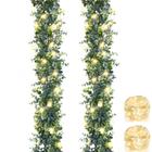 Garland de eucalipto artificial BLEUM CADE com luzes de 1,8 m - pacote com 2