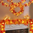 Garland HINZER Fall Thanksgiving Maple Leaves com luzes x4