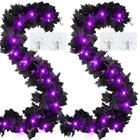 Garland LZAAYNGS Halloween com luzes roxas 1,8 m 20 LED x2