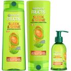 Garnier Fructis Sleek e Shine Shampoo, Condicionador e Soro Anti-Frizz, 5,1 Onça (Conjunto de 3)