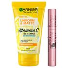 Garnier Skin + Maybelline Kit Gel de Limpeza Facial Uniform & Matte Vitamina C + Máscara de Cílios Lash Sensational Sky High