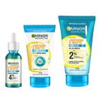 Garnier Skin Uniform & Matte Kit - Sérum Facial + Sabonete Facial 3 em 1 + Gel de Limpeza Facial