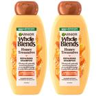 Garnier Whole Mistura Tesouros de Mel Reparando Shampoo para Cabelos Danificados Secos, 22 Fl Oz (Pacote de 2)