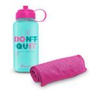 Garrafa agua squeeze 1100ml com toalha fit - don't quit