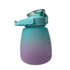 Garrafa Água Suco 1,3 Litro Infantil Tie Dye Completa Canudo Adesivos + Alça