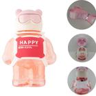 Garrafa Água Urso Transparente Canudo Infantil Squeeze 800ml