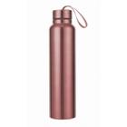 Garrafa com alça esportiva de aço inox rosa 950 ml. - MINISO