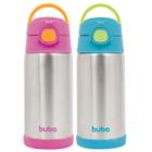 Garrafa Copo Infantil Térmico Parede Dupla com Canudo Buba 400ml