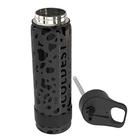 Garrafa de água esportiva mais COLDEST -24 oz (tampa de palha), à prova de vazamentos, aço inoxidável isolado a vácuo, frio quente, parede dupla, caneca térmica, cantina de metal (24 oz, leopardo preto)