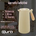 Garrafa De Café Térmica 1 Litro Cabo de Madeira Nórdica Antivazamento Chá Água Gelada Chaleira Vidro Quente Trava Cozinh