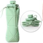 Garrafa De Silicone 600Ml Dobrável Portátil Bolsa E Academia - Desert