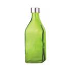 Garrafa de vidro c/ tampa inox scotch água suco verde