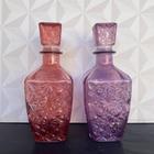Garrafa de vidro para vinho whisky ou água com tampa hermética - licoreira rosa ou lilás