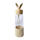 Garrafa de vidro rabbit bottle com capa de silicone e tampa plástica - Golden Rio