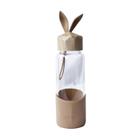 Garrafa de vidro rabbit bottle com capa de silicone, tampa plástica e alça 300ml
