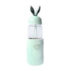 Garrafa de vidro rabbit bottle com capa de veludo com tampa e alça 350ml