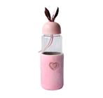 Garrafa de vidro rabbit bottle com capa de veludo com tampa e alça