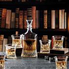 Garrafa Decanter Whisky Vidro Licor 700Ml + 6 Copos