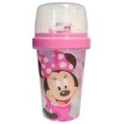 Garrafa Escola Infantil Minnie Rosa Lanche 320ml Misturador