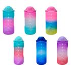 Garrafa Grande Motivacional De Água Academia Tie Dye 2000ml Bico Com Canudo