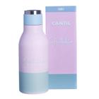 Garrafa Gratidão Térmica 6 Horas Parede Dupla Metal Rosa E Azul 400ML - Zona Criativa