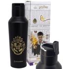 Garrafa Hogwarts Térmica 6 Horas Quente Gelada Preta Com Canudo E Alça 600ml Oficial Harry Potter