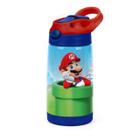 Garrafa Infantil Inox Escolar Passeio Para Água Suco Mario Bros 500ml - Luxcel