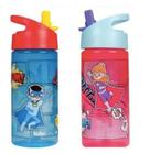 Garrafa Infantil Super Heróis Canudo Retratil 380ml Buba