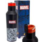 Garrafa Logo Marvel Térmica 6 Horas Quente Gelada Com Canudo E Alça 600ml Oficial Disney - Zona Cria - Zona Criativa