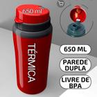 Garrafa para academia com tampa Miami 650ml termica frio quente