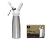 Garrafa Para Chantilly Prata 500Ml + 10 Ampolas - Fpro