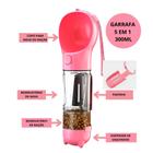 GARRAFA PET MULTI-USO PARA PASSEIO 300ml MULTIFUNCIONAL 5 EM 1