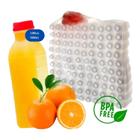 Garrafa Plástica Descartável Leitosa com Tampa Lacre Laranja - 500ml - FD 100 Unidades