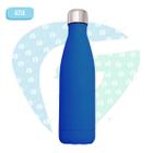 Garrafa Squeeze Água 500ml Aço Inox Fitness Academia Azul