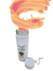 Garrafa Squeeze Detox Academia Vidro Revestida Pvc 430ml