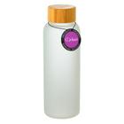 Garrafa Squeeze Em Vidro E Bambu 500Ml Lucid Topget - Branco