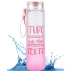 Garrafa Squeeze Fosca 500ml com Alça e Frases Rosa