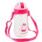 Garrafa Squeeze Infantil Água 460ml Garrafinha Canudo Alça - Jacki Design