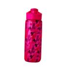 Garrafa Squeeze Pet Camuflada 720 Ml Juvenil Sleeve Rosa