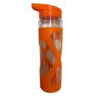 Garrafa Squeeze Plástica Com Bico 600Ml Laranja Ga727 Clio