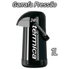 Garrafa térmica 1 litro pressão 12h quente café chimarrão leite água