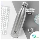 Garrafa Térmica 500ml Água Metal Prata Em Inox Duplo Fitness