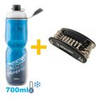 Garrafa Térmica Água Squeeze Caramanhola Bike Academia 700ml PTK + Chave Canivete 16 Funções