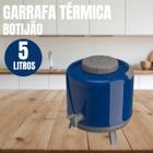 Garrafa Térmica Botijão 5 Litros Com Torneira para Café Água Suco Chá Bebidas Quentes e Geladas Viagem- Azul