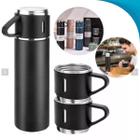 Garrafa Térmica com Xícaras Inox 500 Ml Com Visor