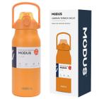 Garrafa Térmica de Água 1700ml Aço Inoxidável com Canudo Portátil Café Suco Academia Passeio Camping Caminhada
