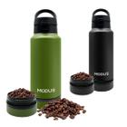 Garrafa Térmica de Água Café Suco Parede Dupla 800ML Divisória Compartimento P/ Café Chá Whey Camping Academia Passeio Caminhada